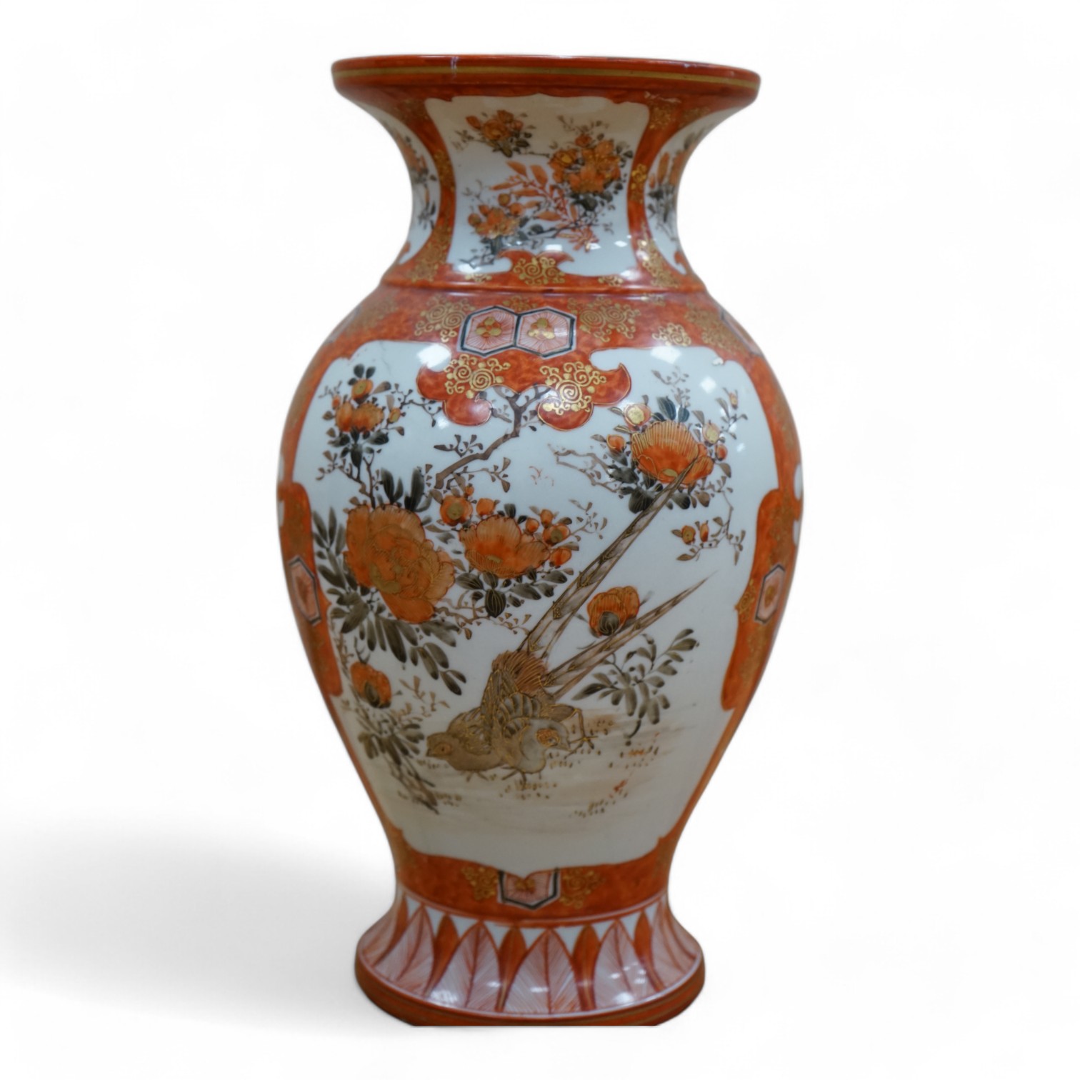 A Japanese Kutani vase ‘made by Watano’, Meiji period, 31cm. Condition - good